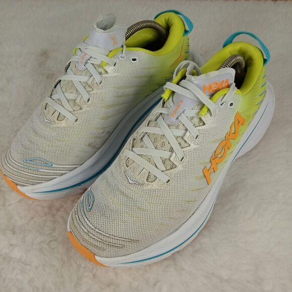 HOKA One Mens BONDI X WHITE  RUNNING SHOES  Size 10D - Picture 1 of 15